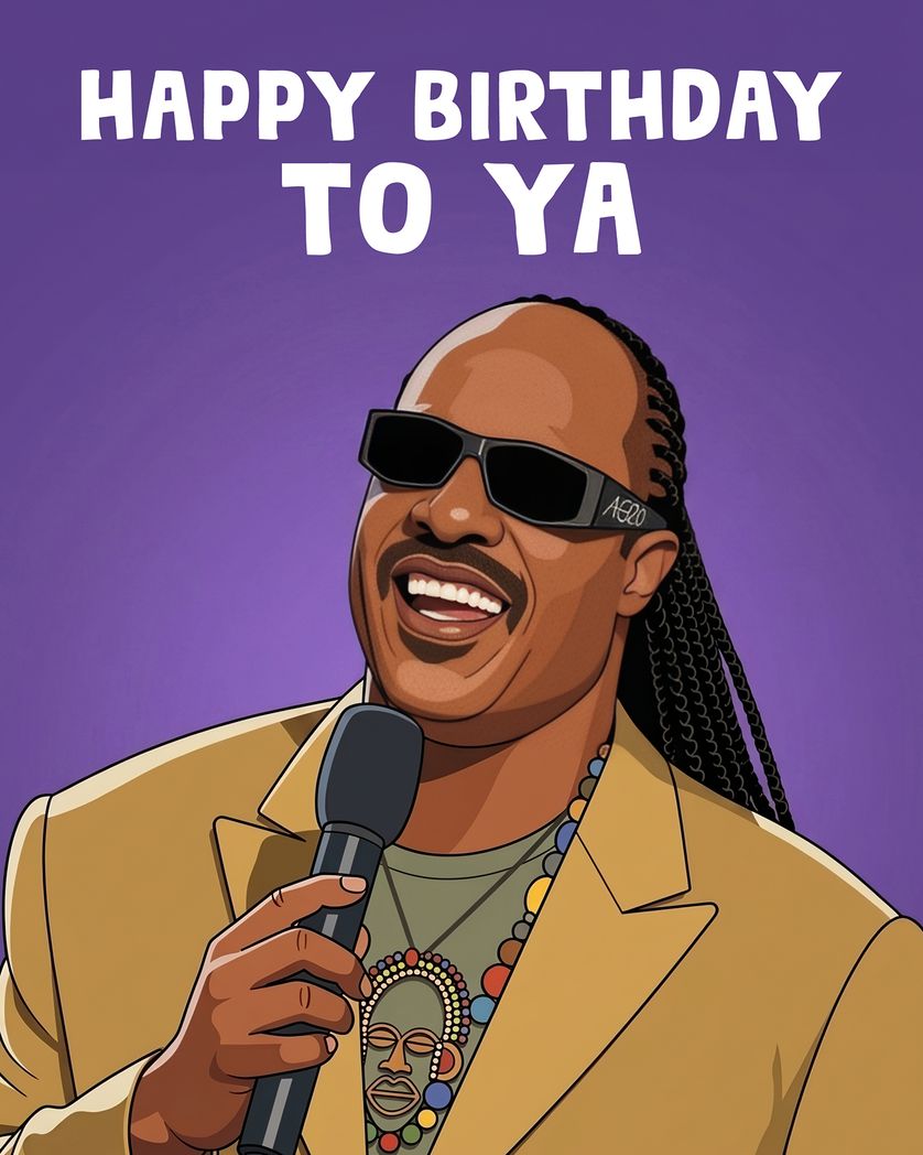 Card design "Stevie sings - group birthday ecard"