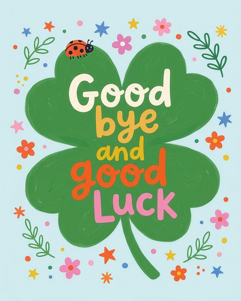Card design "Ickle ladybird - group good luck ecard"