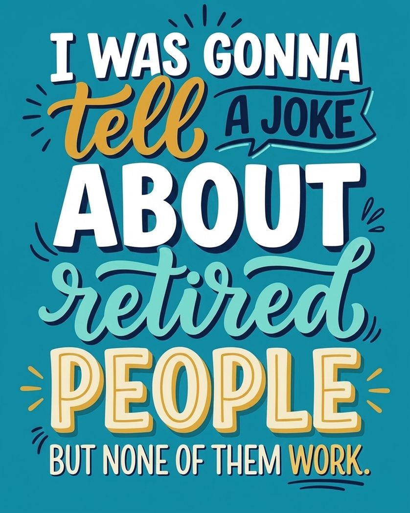 Card design "Retirement is no joke - group ecard"