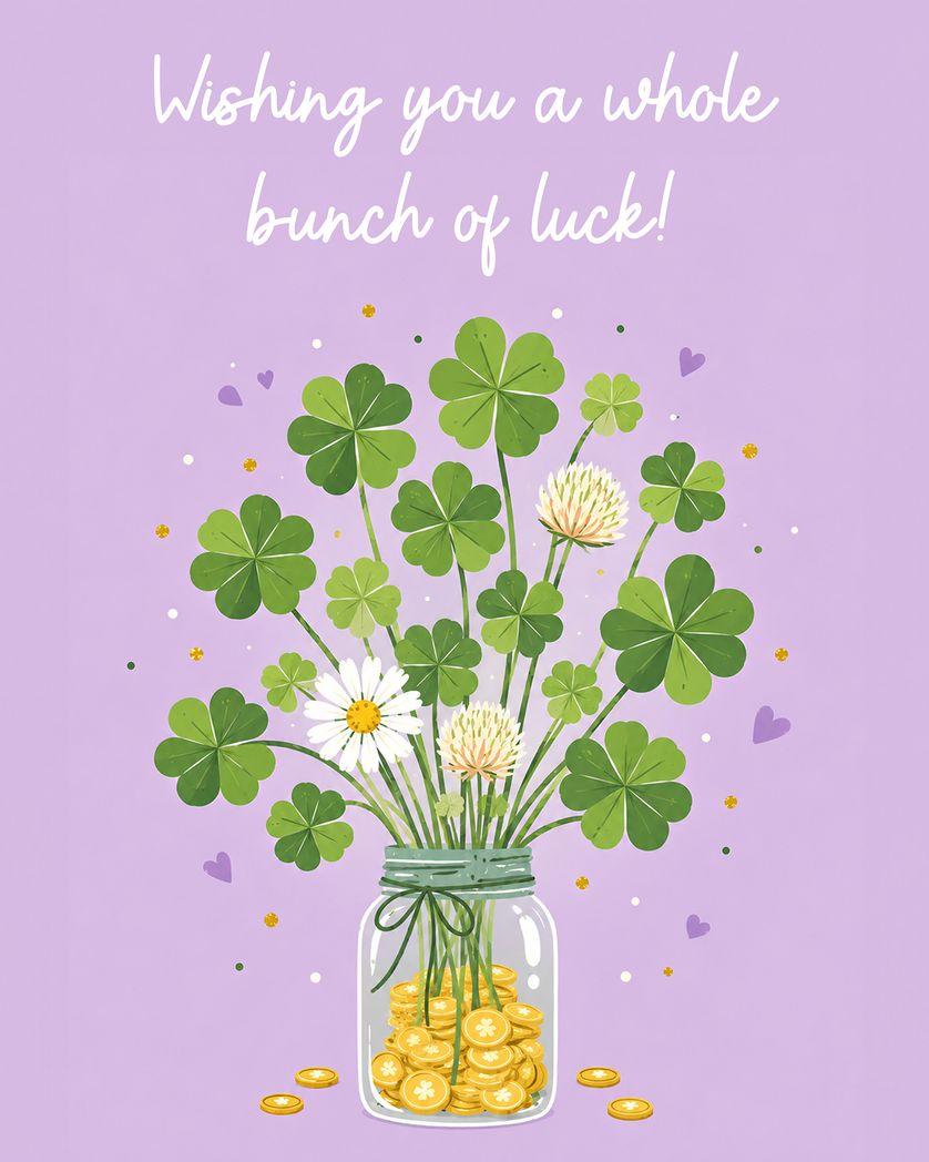 Card design "Bunch of luck - group good luck ecard"