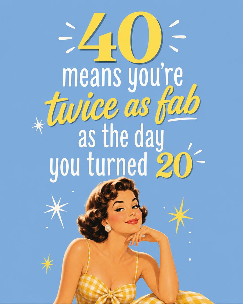 Card design "Fab and 40 - group birthday ecard"