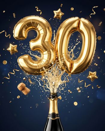 Use 30 pop - group anniversary and birthday ecard