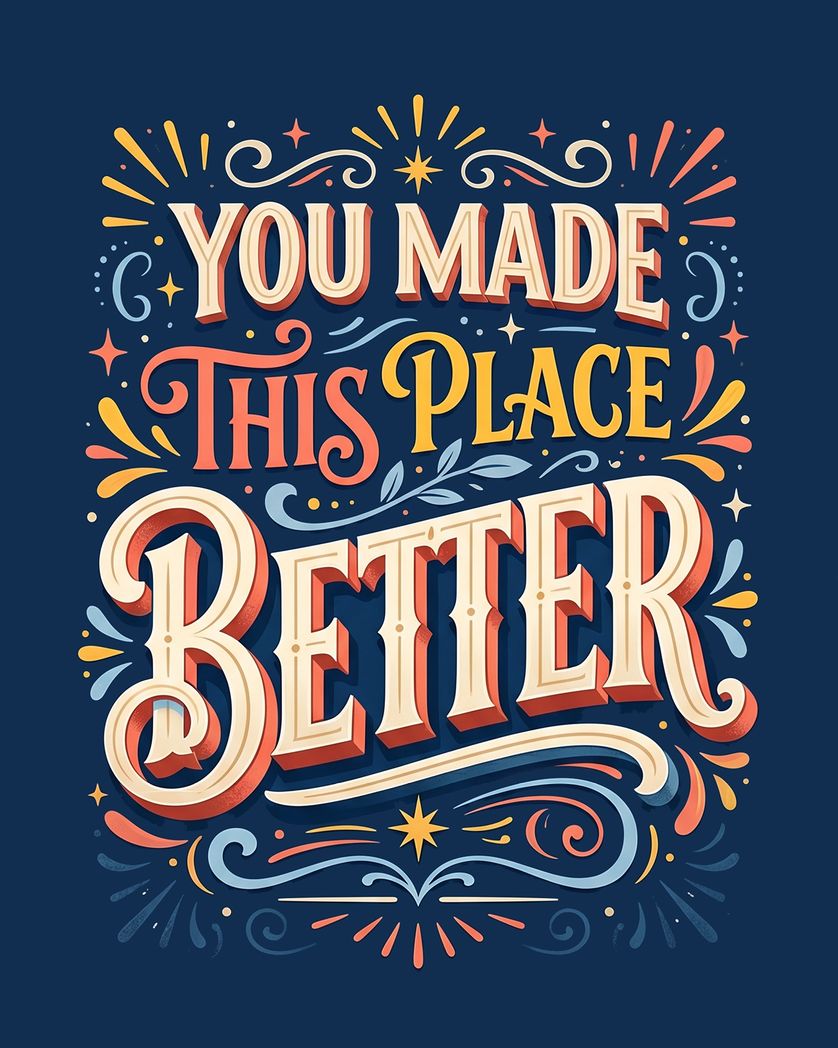 Card design "Better place - group leaving ecard"