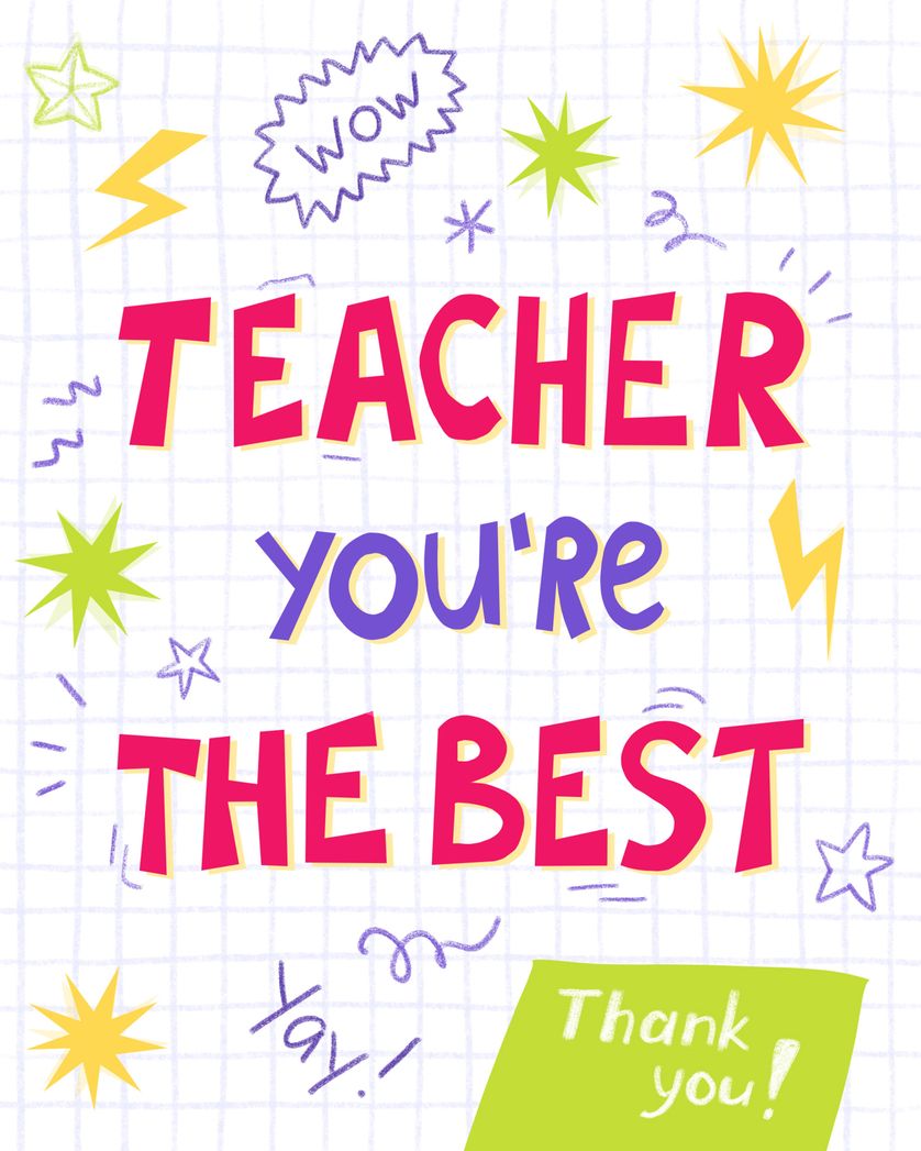 Card design "Schoolbook - group teacher ecard"