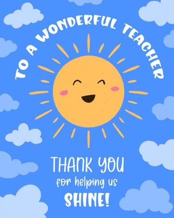 Use Shiny happy pupils - group teacher ecard