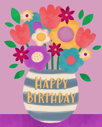 Use Birthday Bouquet - group birthday ecard