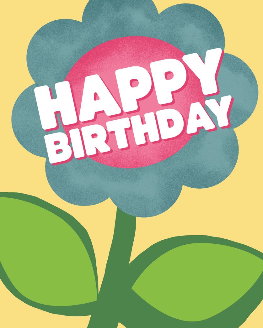 Card design "Big Bloom - group Birthday ecard"