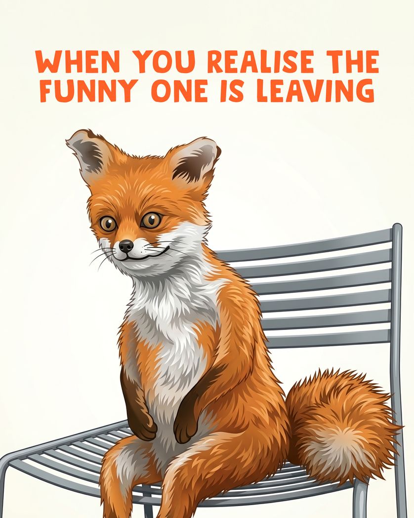 Card design "Fox meme - group leaving ecard"