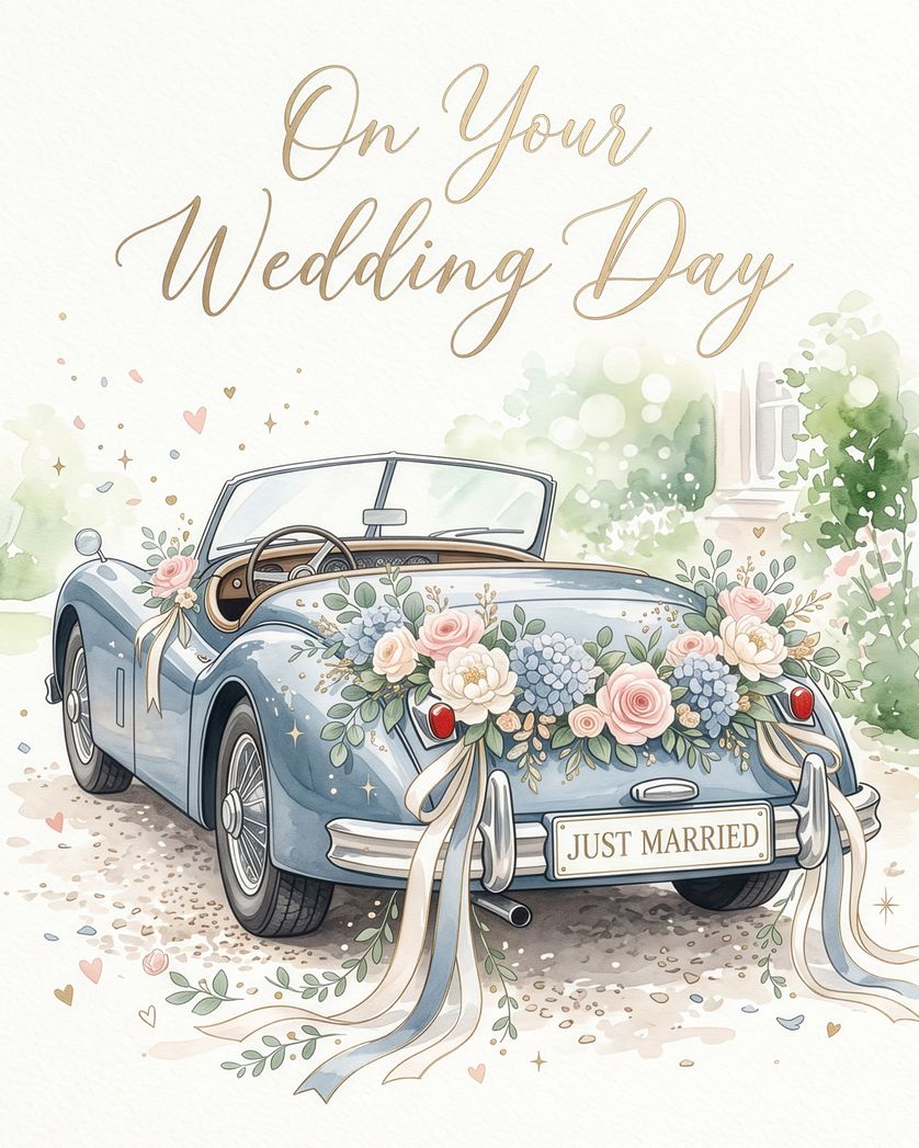 Card design "Wedding Car - group eacrd"