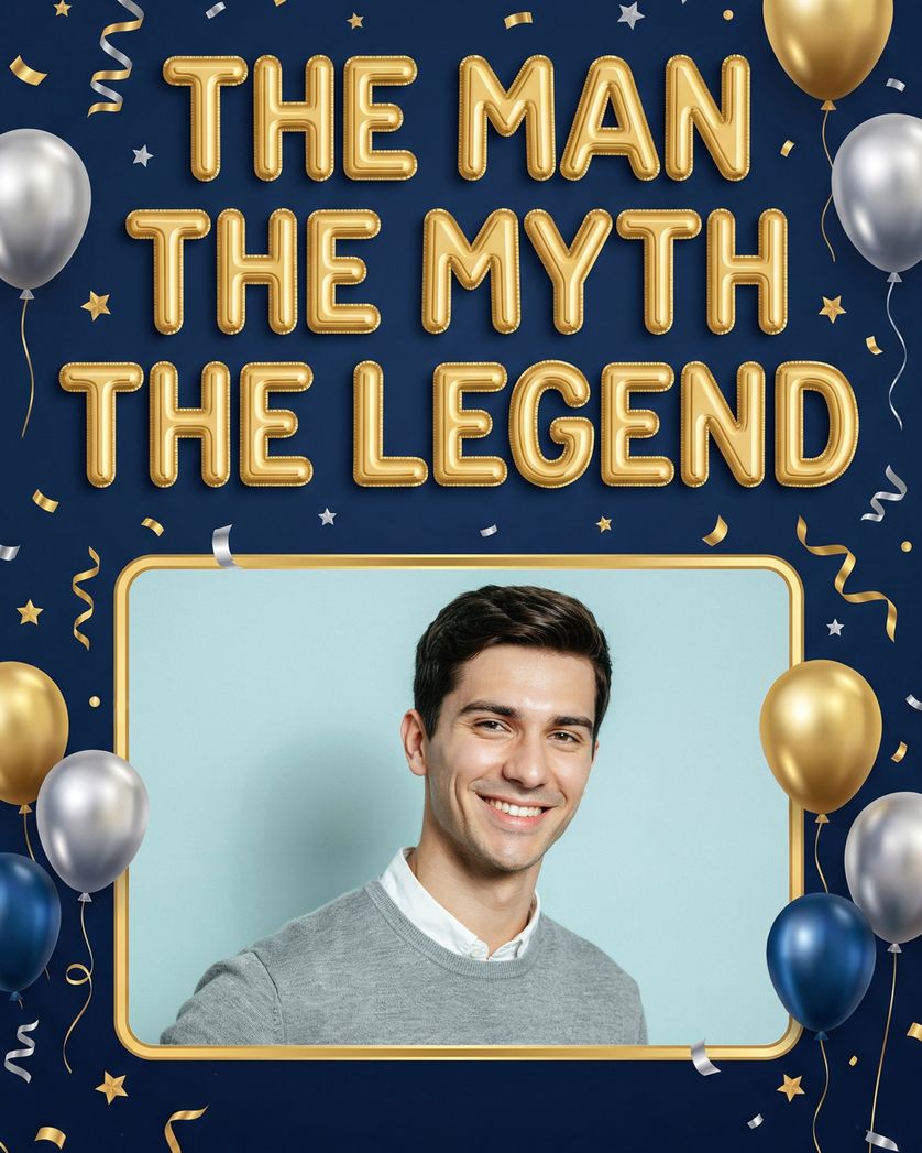 Card design "Legend - group birthday ecard"