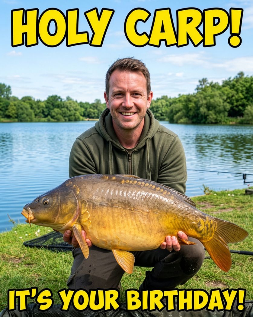 Card design "Carpy Birthday - group faceswap ecard"