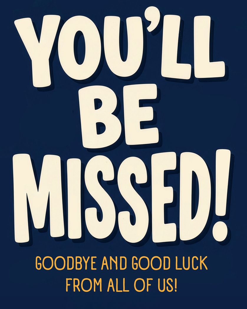 Card design "Miss you - group leaving ecard"