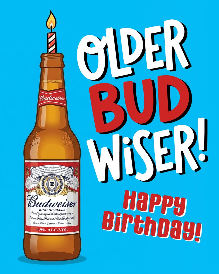 Card design "Older but wiser - group birthday ecard"
