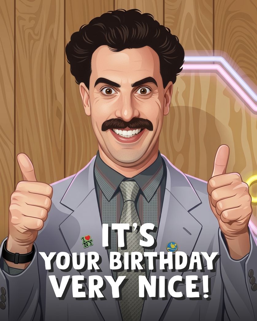 Card design "Borat - group birthday ecard"