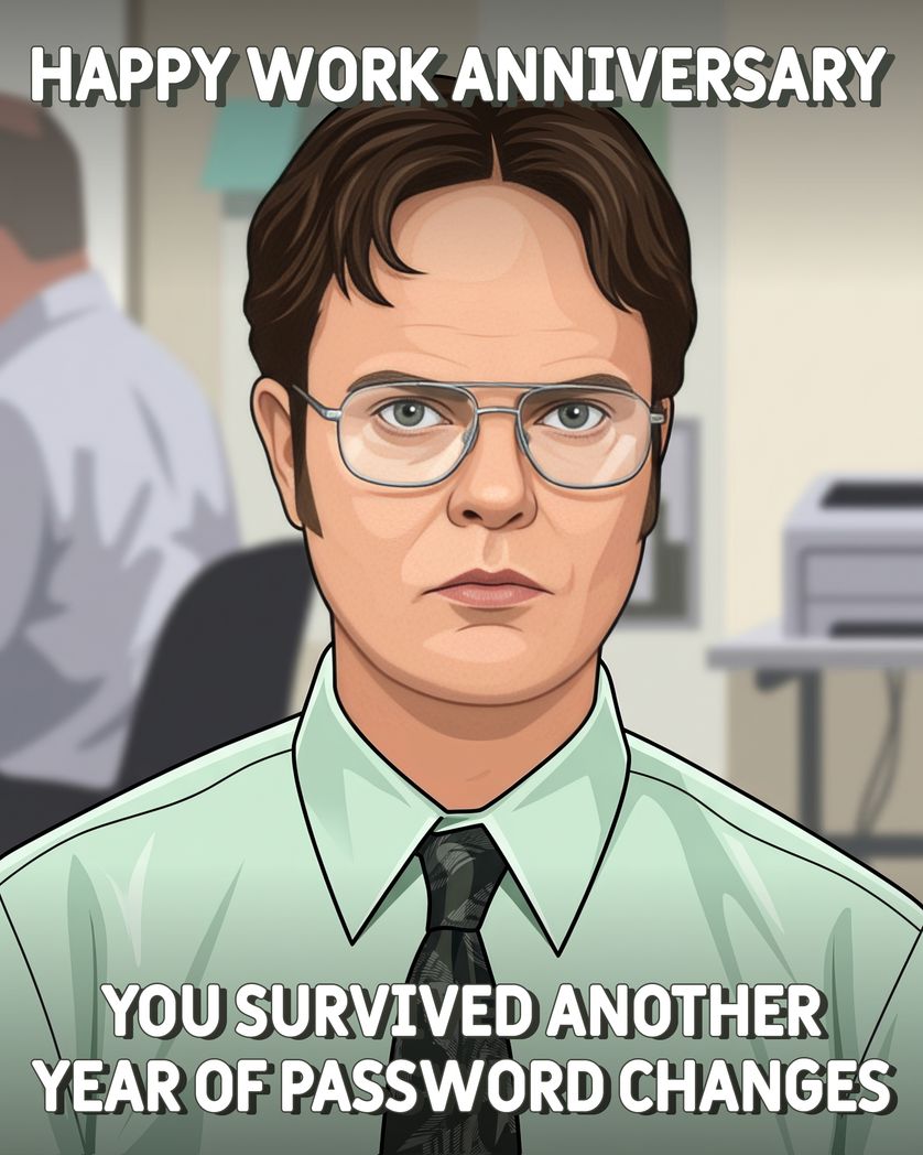 Card design "Dwight's wisdom - group anniversary ecard"