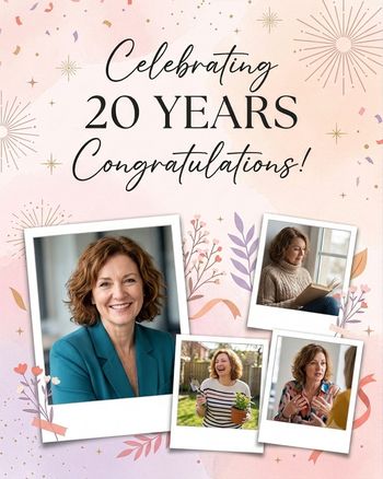 Use 20 amazing years - group anniversary ecard