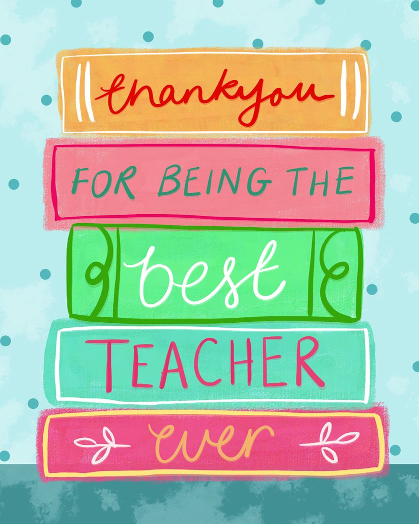 Card design "School Bookes - group teacher ecards"
