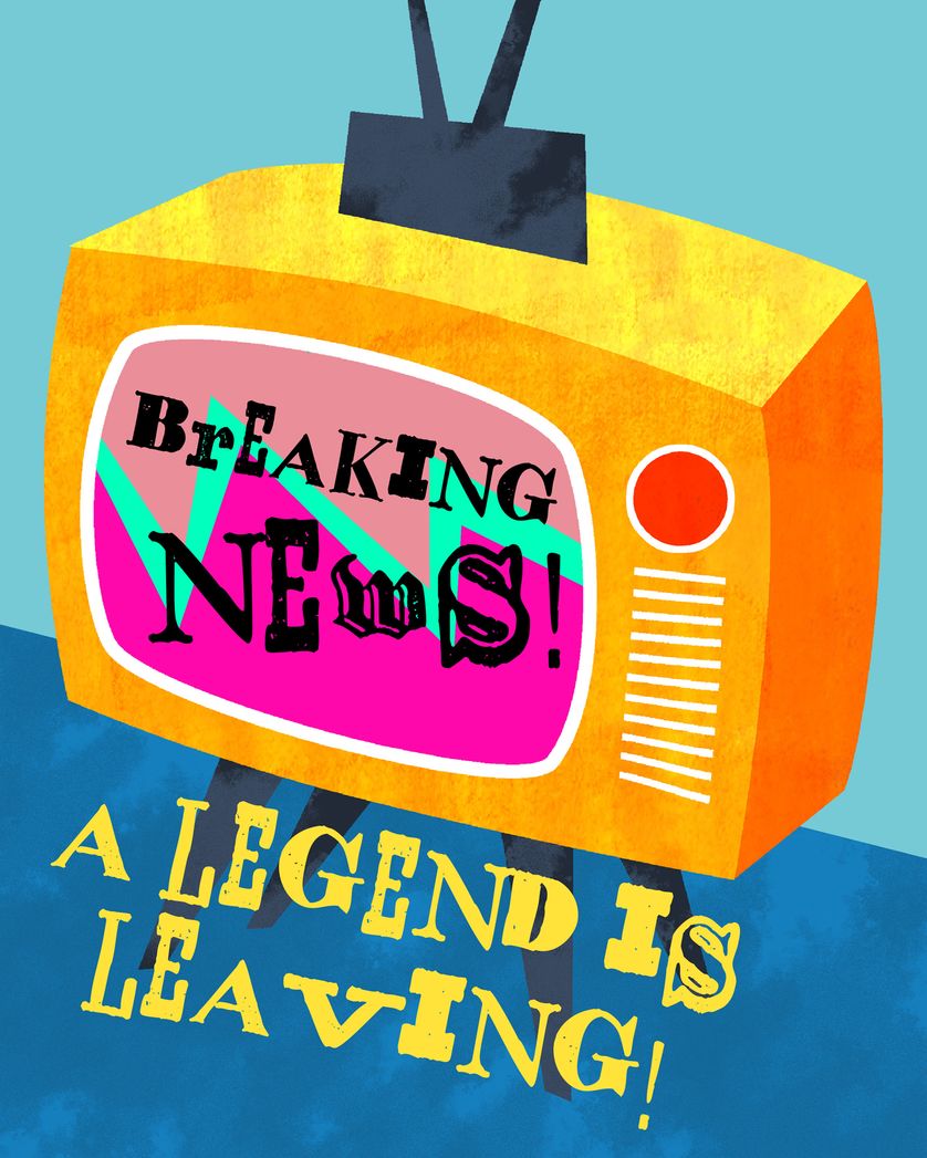 Card design "News Flash - group leaving ecard"