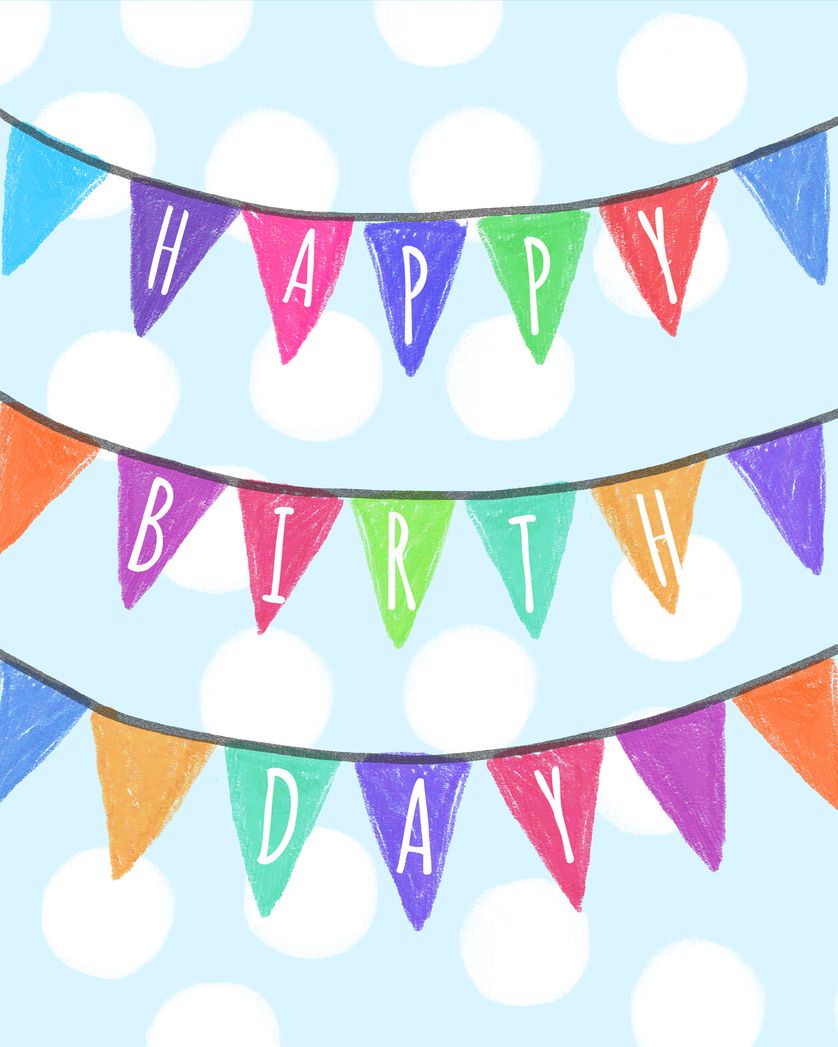 Card design "Birthday bunting - group birthday ecard"