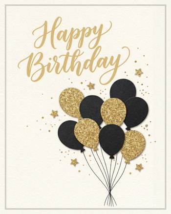 Use Black and gold - group birthday ecard