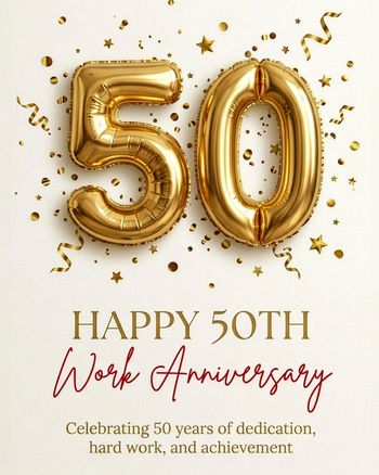 Use Golden 50 - group anniversary ecard