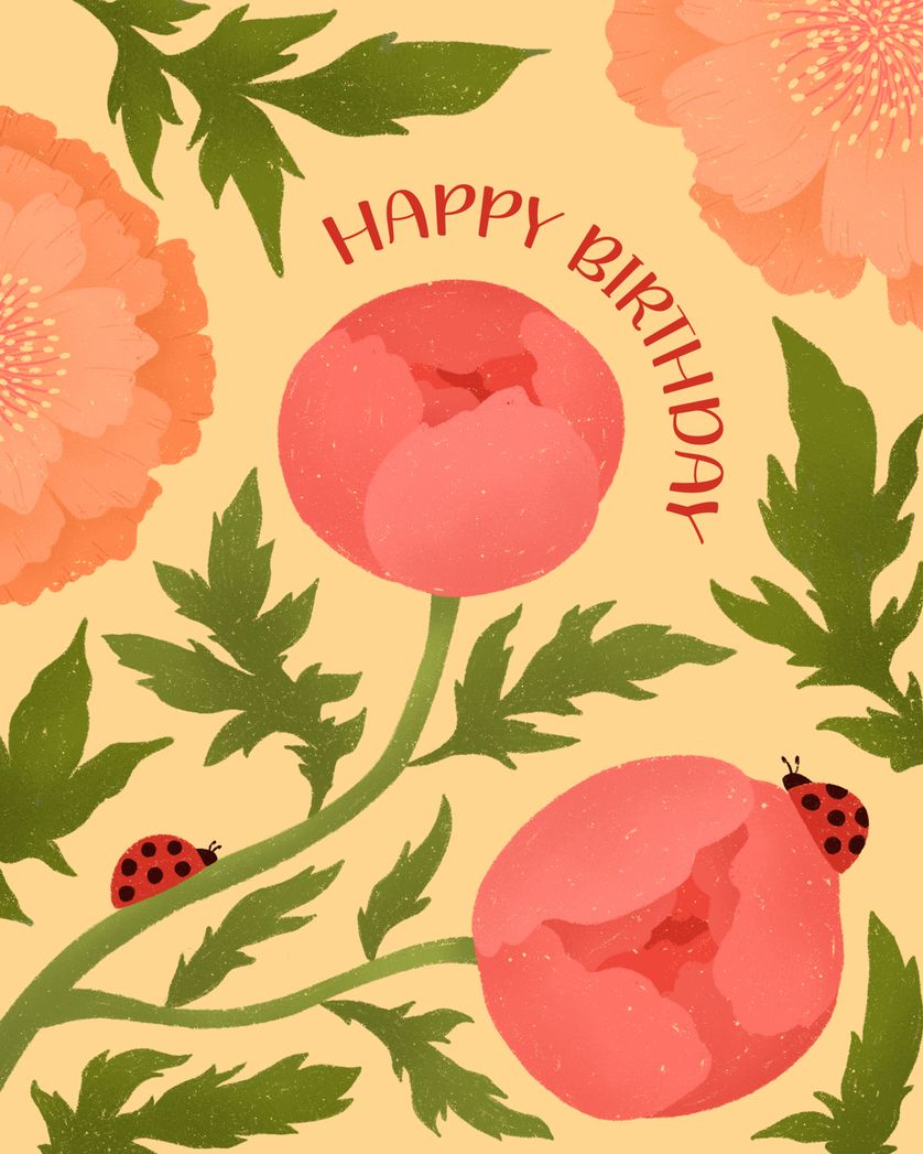 Card design "Birthday bugs - group ecard"