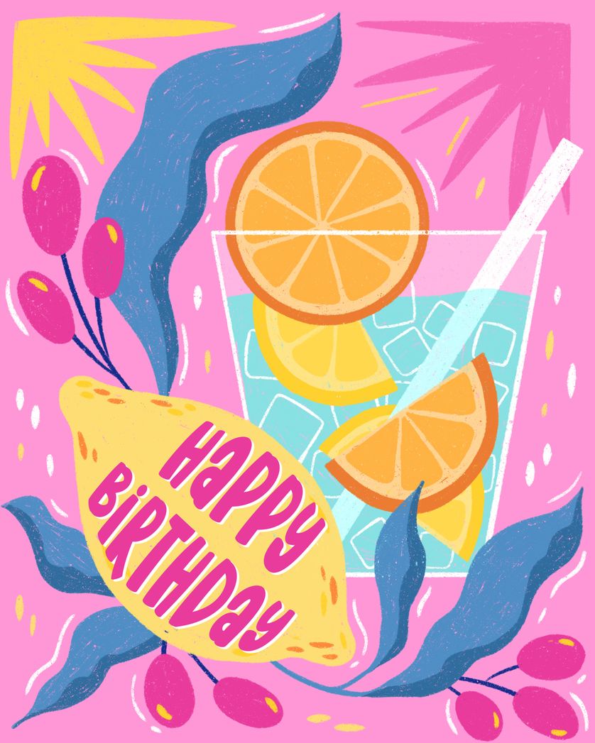 Card design "Lemon Squeezy - group birthday ecard"