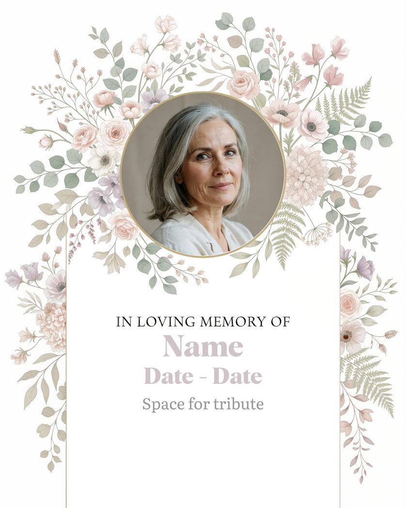 Card design "Floral Spray tribute - group memorial"