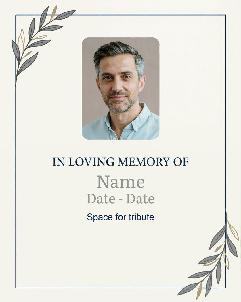 Card design "Laurel tribute - group memorial"