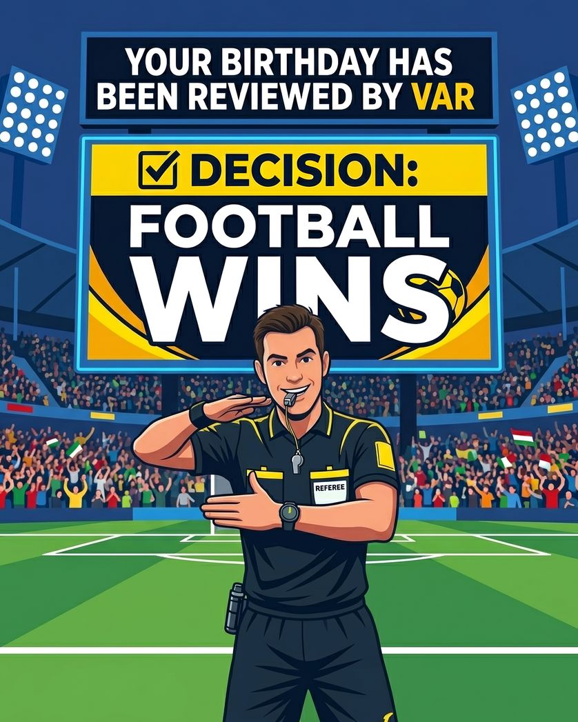 Card design "World Cup wins - group birthday ecard"
