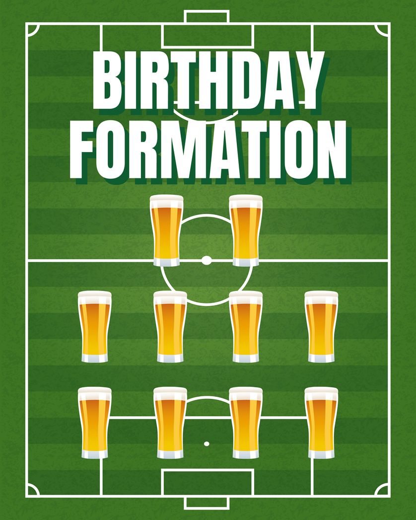 Card design "4-4-2 - group birthday ecard"