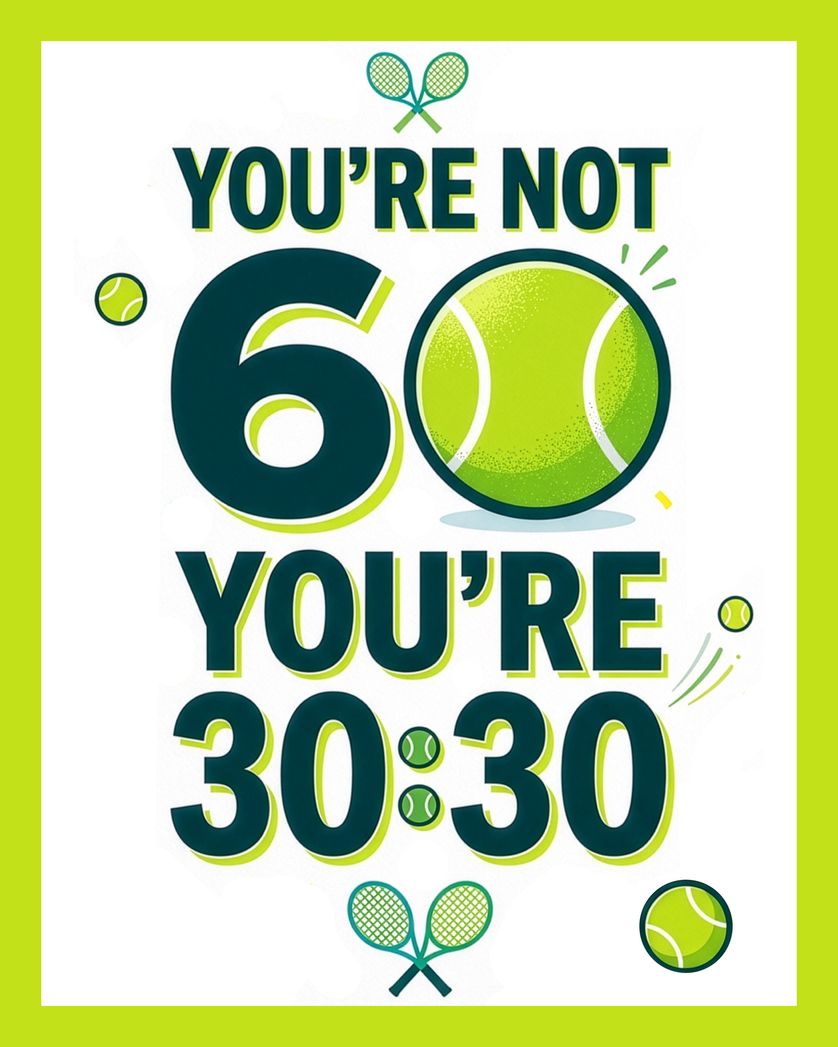 Card design "Tennis time - group birthday ecard"