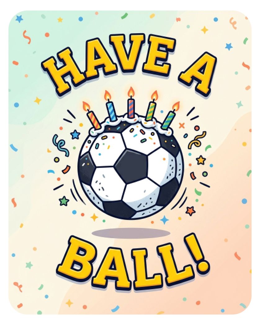 Card design "Football crazy - group birthday ecard"