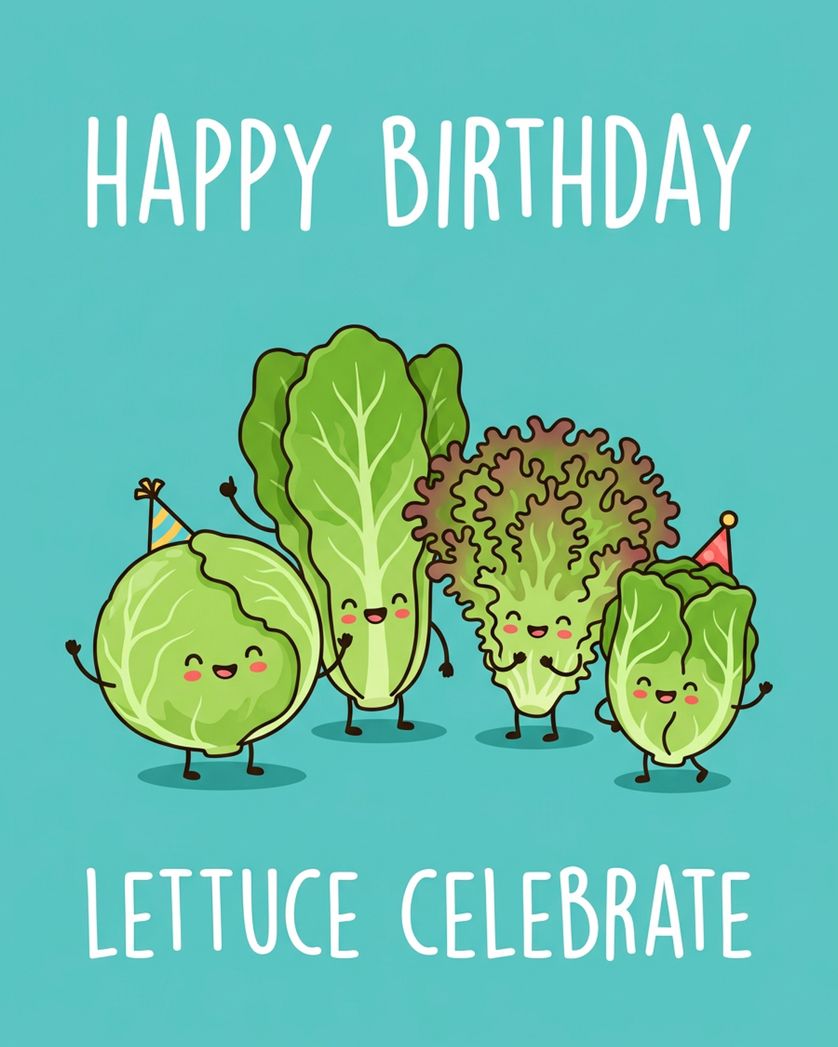 Card design "Birthday salad - group ecard"