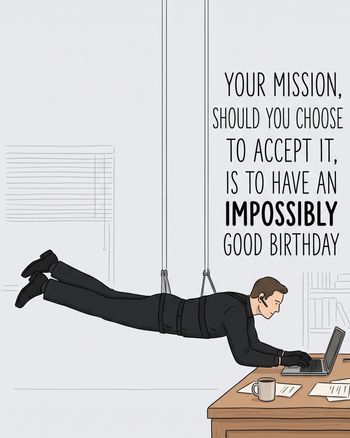 Use Mission impossible - group birthday ecard
