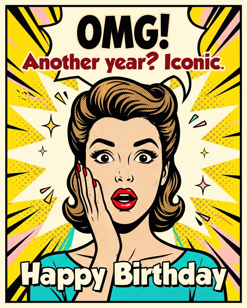Card design "Pop Birthday! - group ecard"