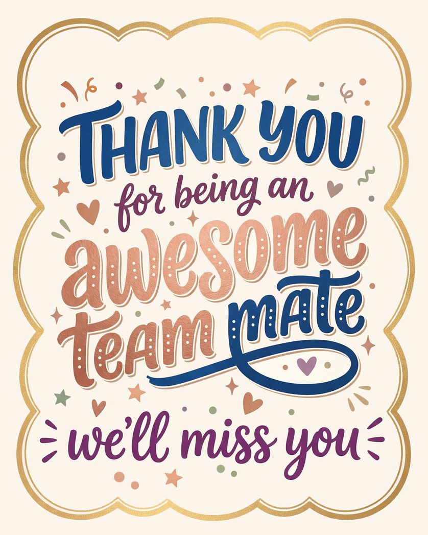 Card design "Awesome! - group leaving ecard"