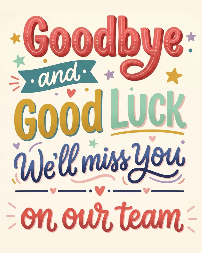 Card design "wordy farewell- group leaving ecard"