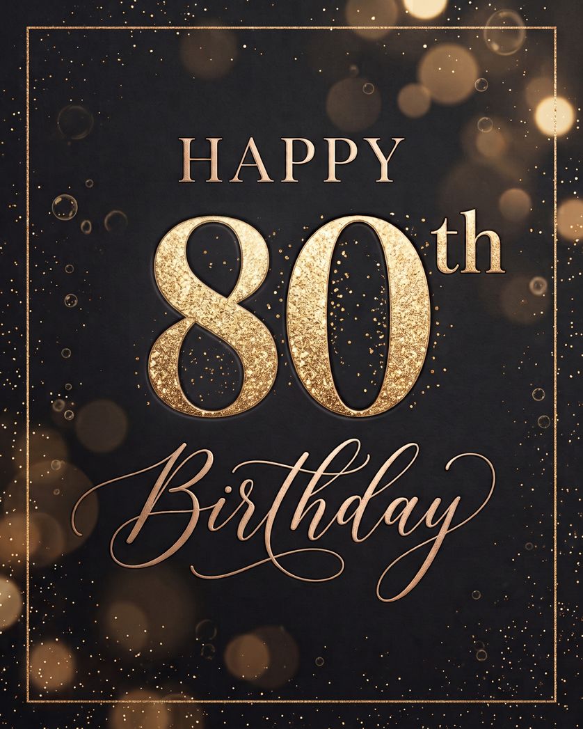 Card design "Golden milestone  - group birthday ecard"