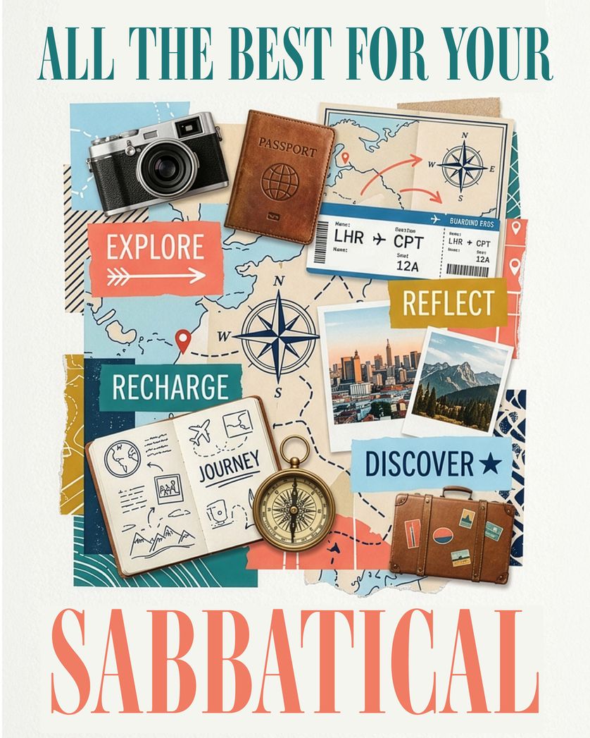 Card design "Travel diary - group sabbatical ecard"