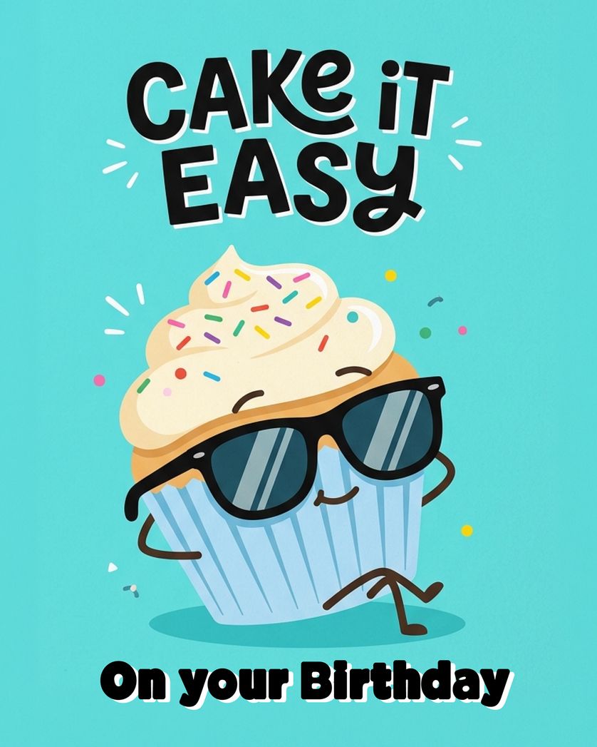 Card design "Chillax Cupcake - group birthday ecard"
