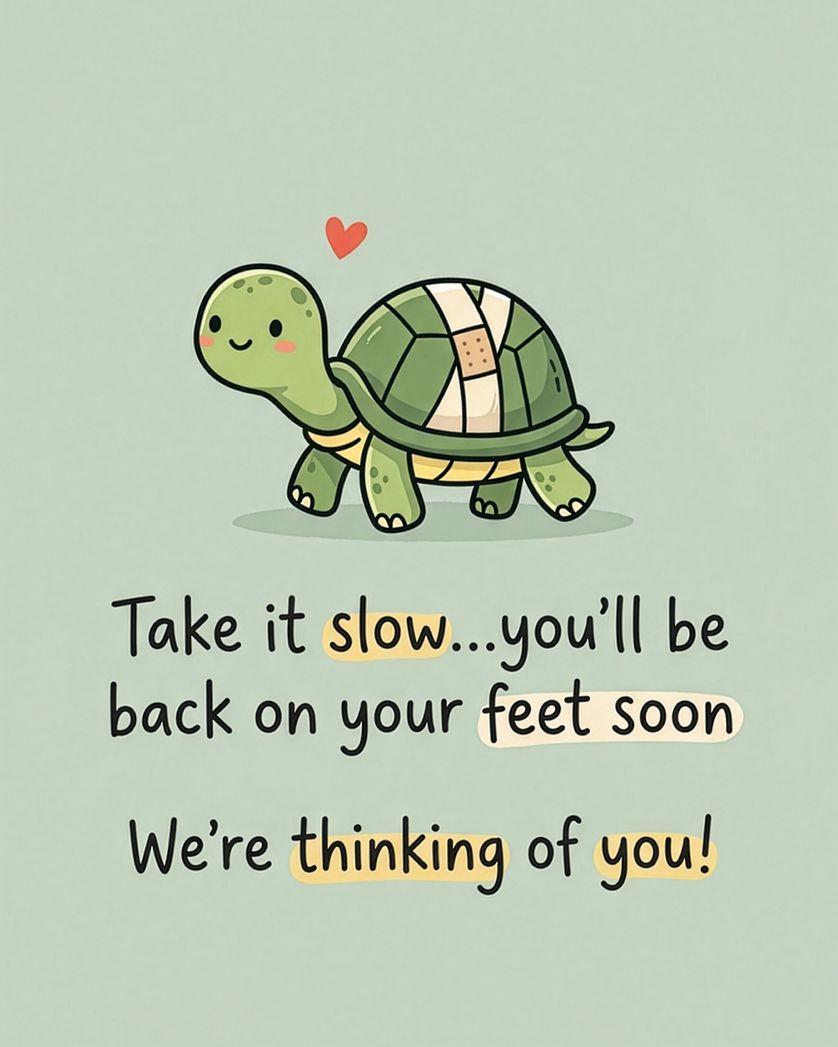 Card design "Take it slow - group get well ecard"