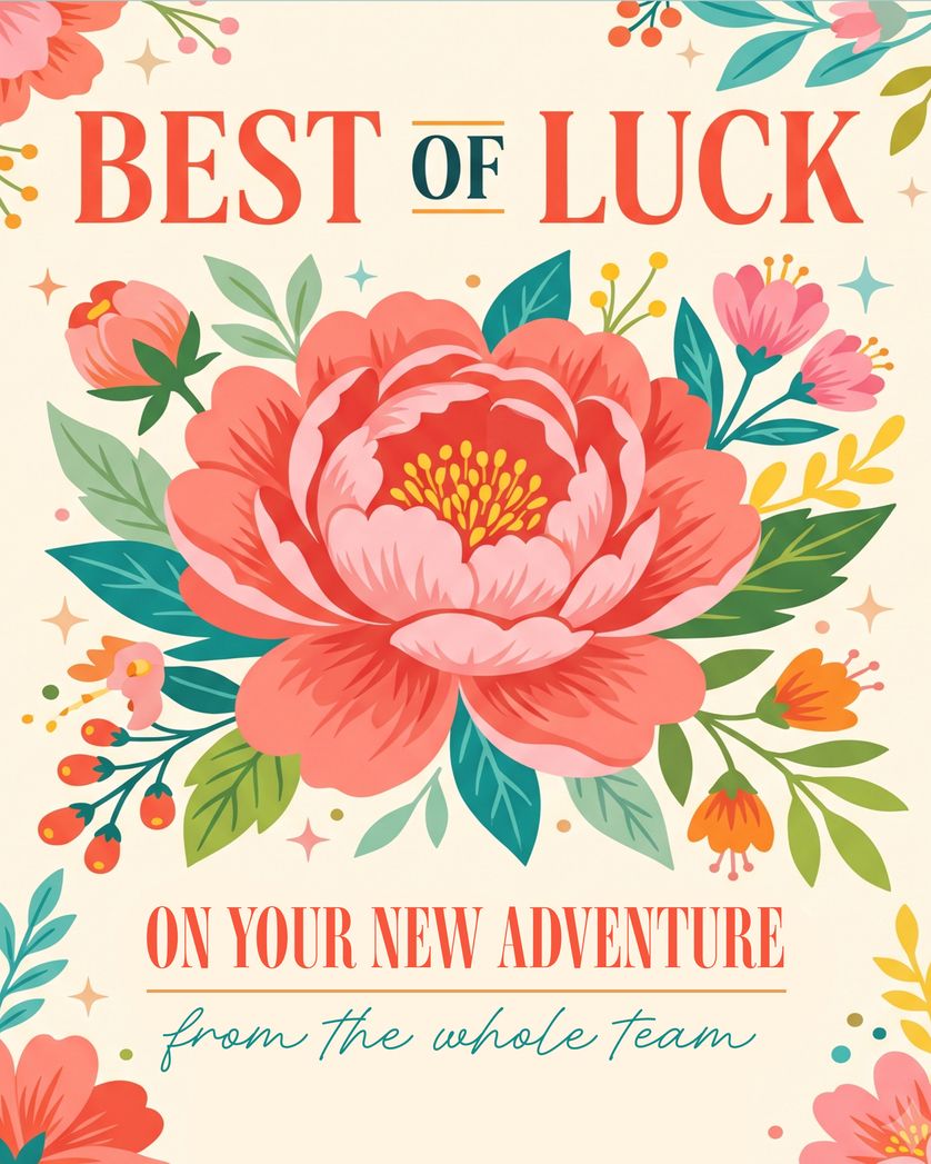 Card design "Peonie blush - group leaving ecard"