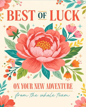 Use Peonie blush - group leaving ecard