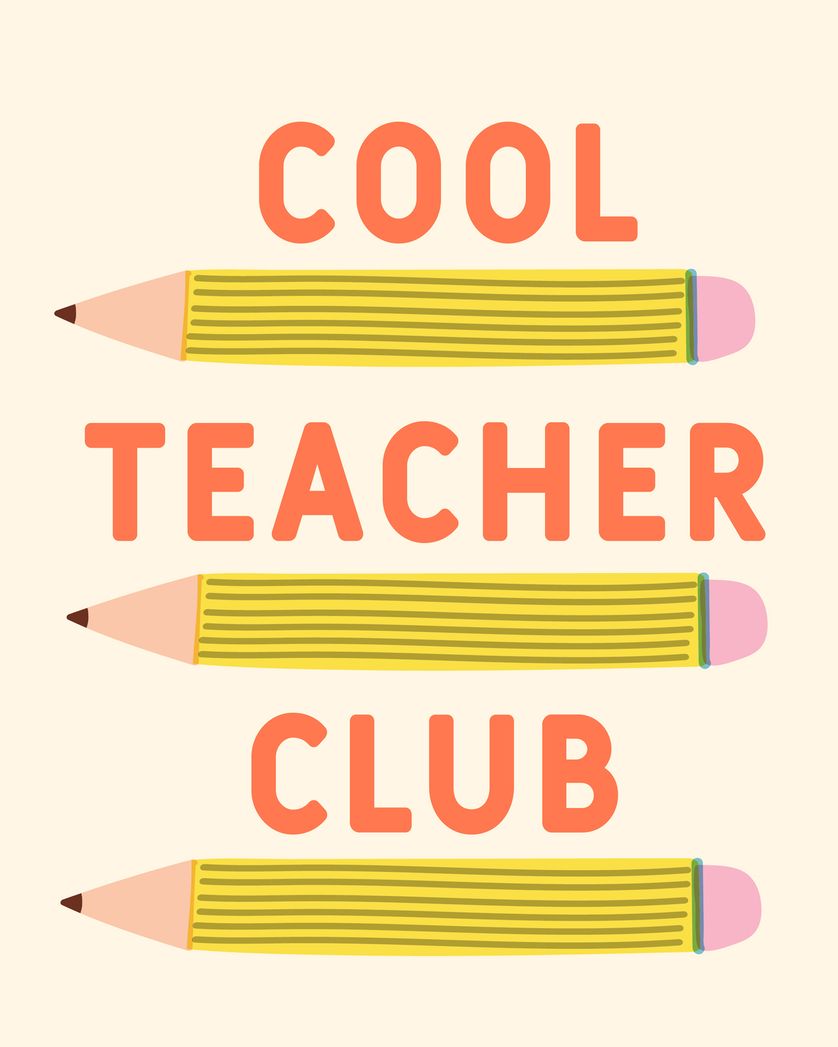 Card design "Cool Teacher - group teacher ecard"