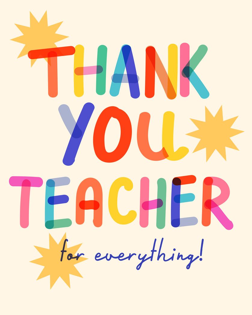 Card design "Bright words - group teacher ecard"