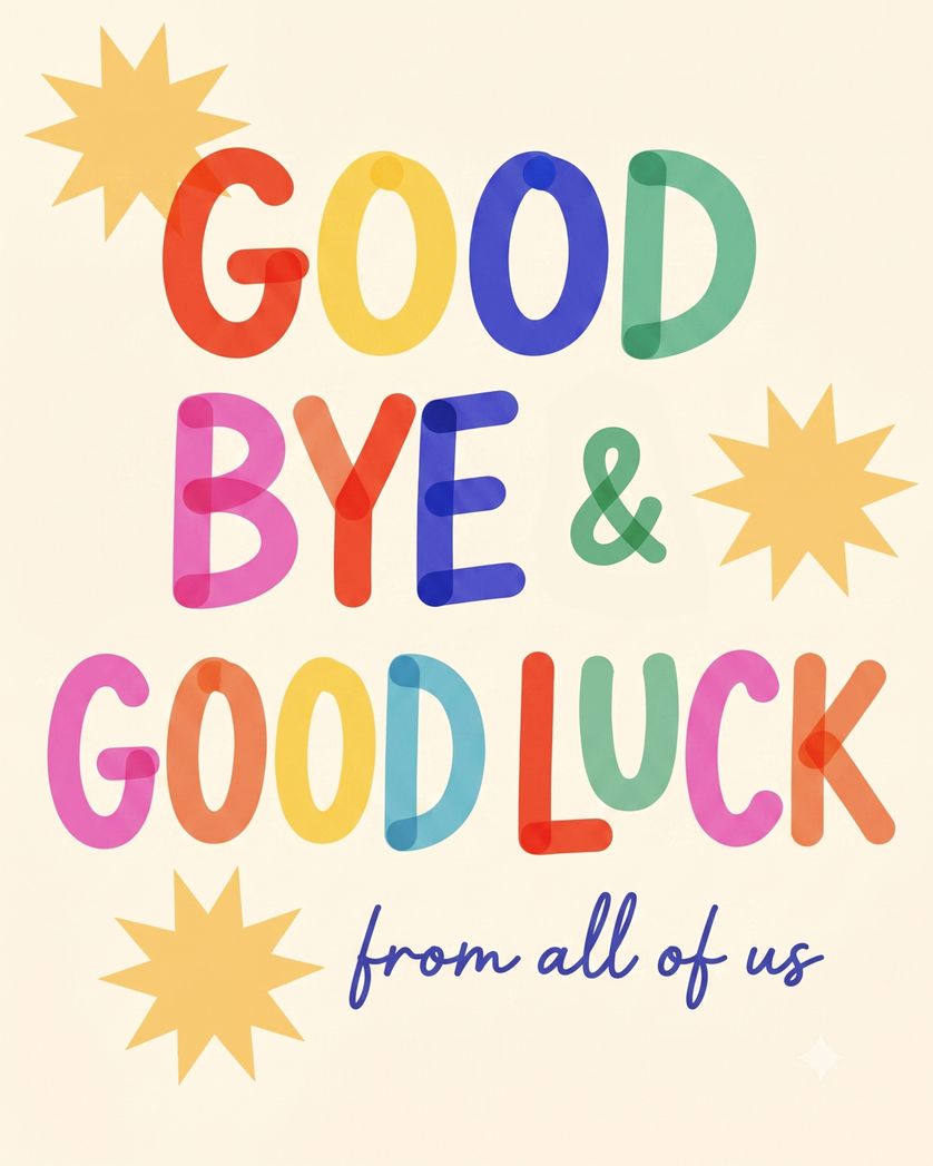 Card design "Bright words - group leaving ecard"