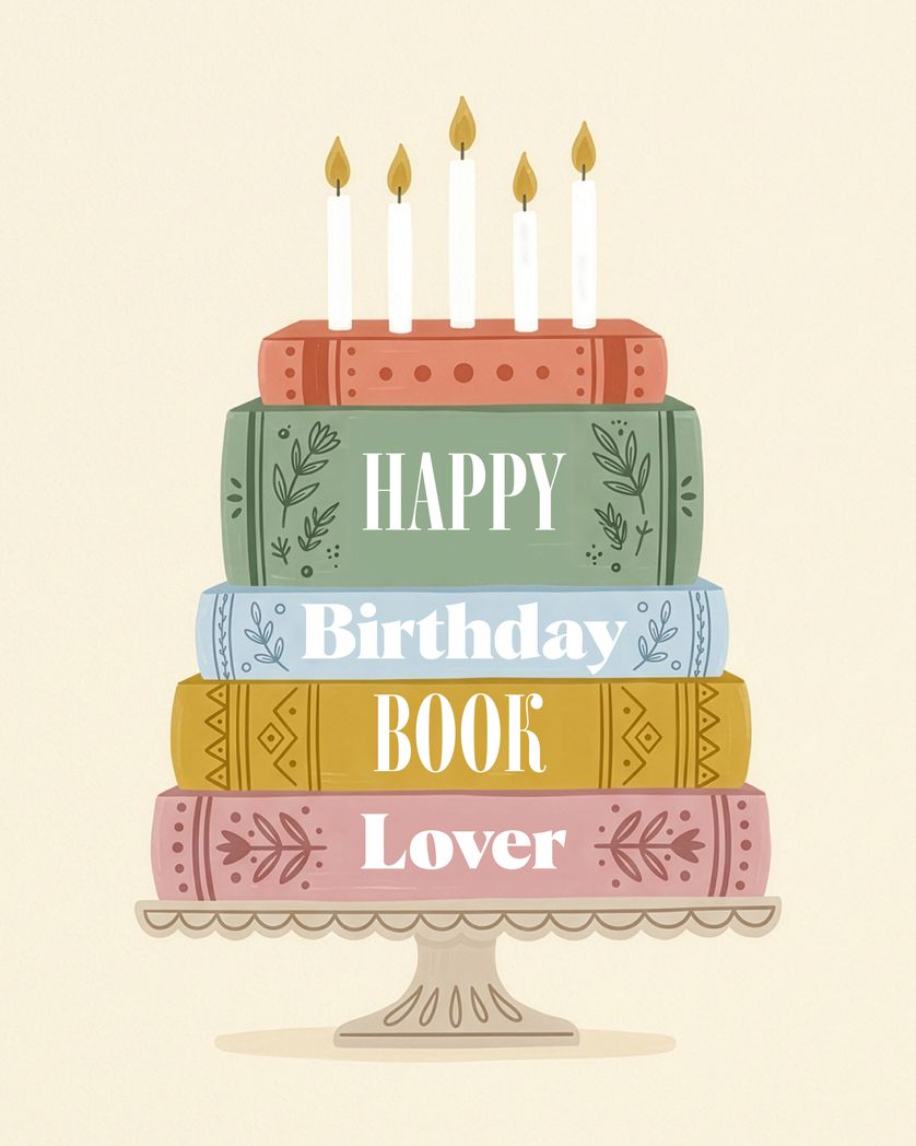 Card design "Cake book - group birthday ecard"