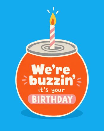 Use Buzzin' - group Birthday ecard
