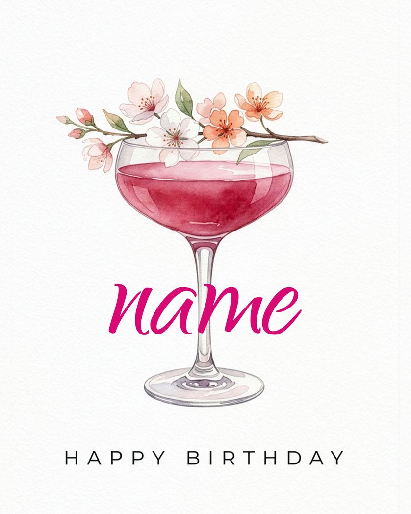 Card design "Cocktail hour - group birthday ecard"
